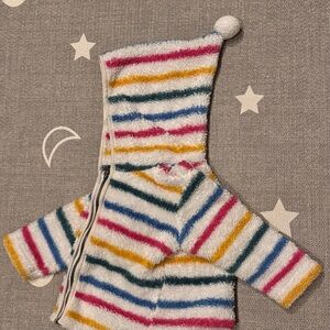 Hanna Andersson Marshmallow Fleece Zip Up Multicolor Striped Hoodie